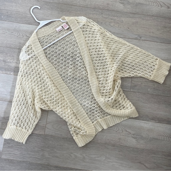 Xhilaration Vintage Caridgan ramie mohair womens Cream (xlarge) loose knit open - Picture 1 of 5